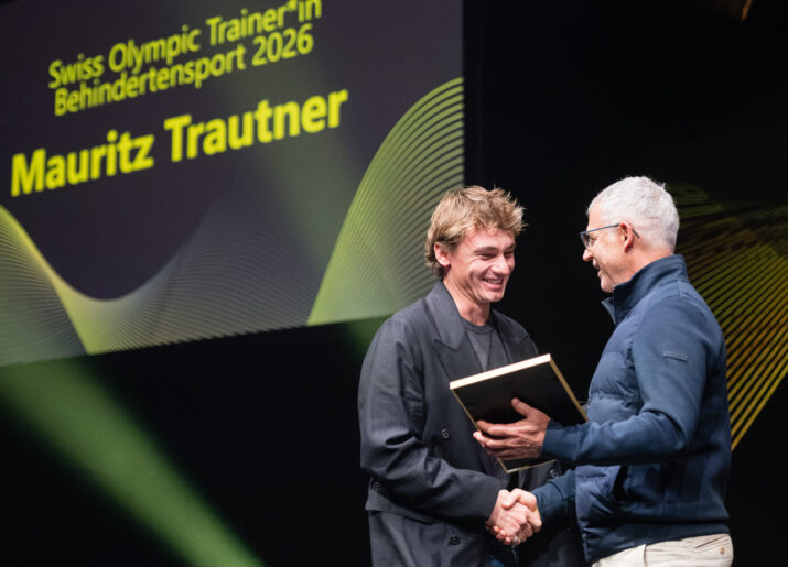 v.l.n.r im Rahmen des «Swiss Olympic Coach Award 2026» am Dienstag, 27. Oktober 2026 in der Sport-Toto-Halle, Magglingen. Swiss Olympic/KEYSTONE/Dominic Bruegger