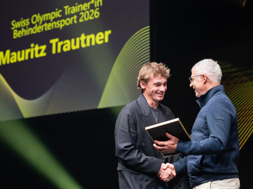 v.l.n.r im Rahmen des «Swiss Olympic Coach Award 2026» am Dienstag, 27. Oktober 2026 in der Sport-Toto-Halle, Magglingen. Swiss Olympic/KEYSTONE/Dominic Bruegger